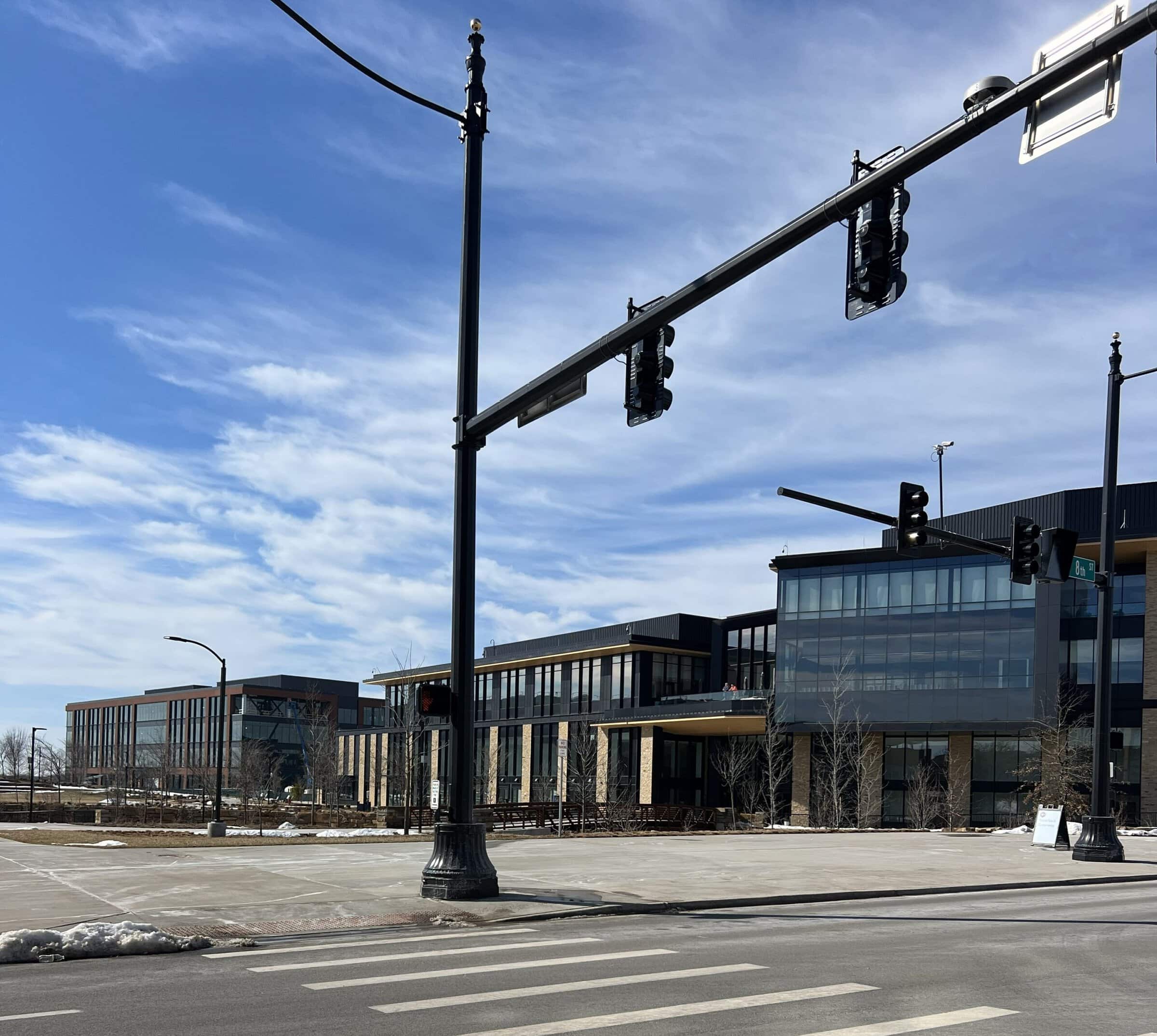 An imagee of the Sam Walton building on the Walmart campus in Bentonville